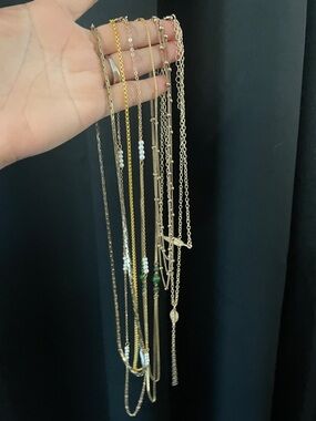 6 - Gold-Tone variety of necklaces